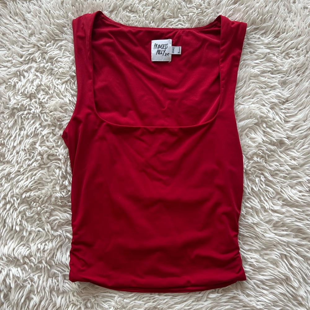 NWOT Princess Polly Back in Time Top Red - Picture 2 of 4